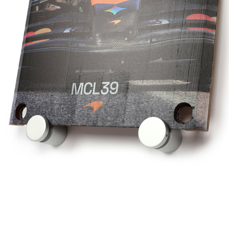 Lando Norris 2025 McLaren Testing Used Front Skid Plank Wall Art - Abu Dhabi GP