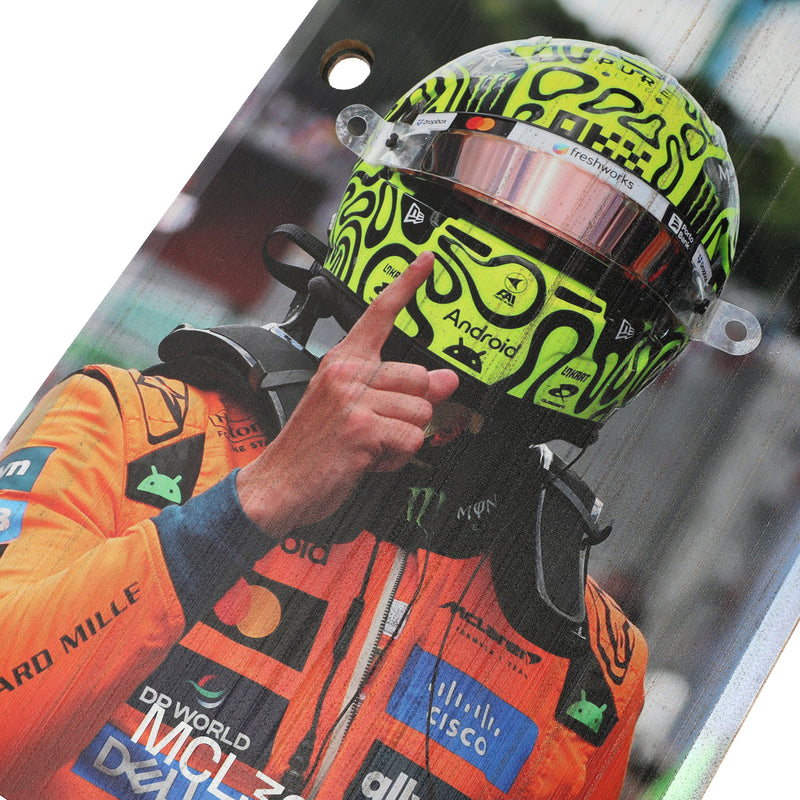 Lando Norris 2025 McLaren Practice Used Front Skid Plank Wall Art - Brazil GP