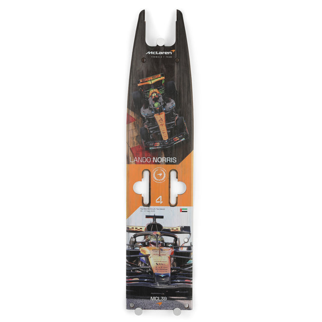 Auction LOT 038 - Lando Norris 2025 McLaren Formula 1 Team Grand Prix Used Front Skid Plank Wall Art - Abu Dhabi