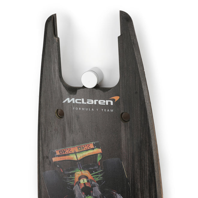 Auction LOT 038 - Lando Norris 2025 McLaren Formula 1 Team Grand Prix Used Front Skid Plank Wall Art - Abu Dhabi