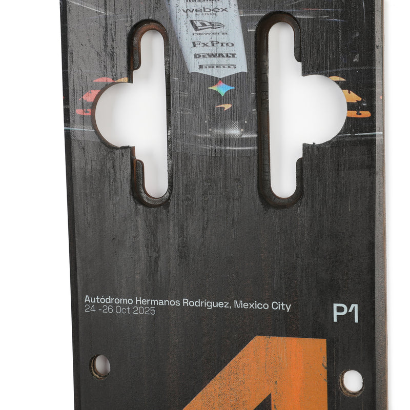 Lando Norris 2025 McLaren F1 Team Grand Prix Used Front Skid Plank Wall Art - Mexican GP