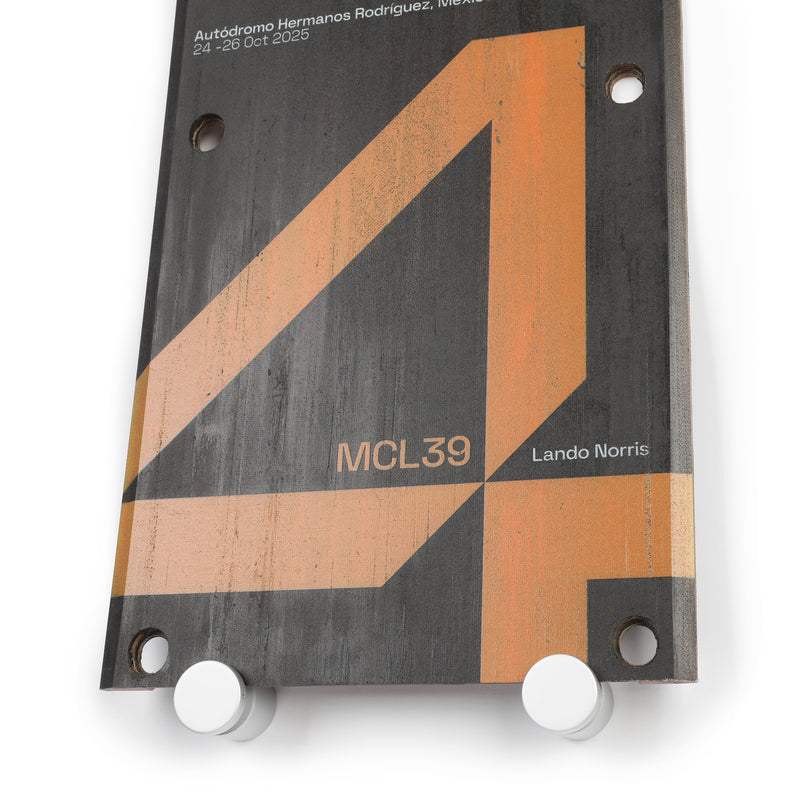 Lando Norris 2025 McLaren F1 Team Grand Prix Used Front Skid Plank Wall Art - Mexican GP