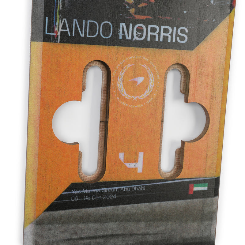 Lando Norris 2025 McLaren F1 Team Grand Prix Used Front Skid Plank Wall Art - Abu Dhabi