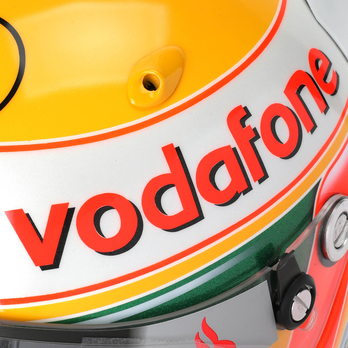 The Austin Auction LOT 062 - Lewis Hamilton 2008 First Championship Season Display Set - Includes Replica Helmet, Race Used Visor & Hans Device