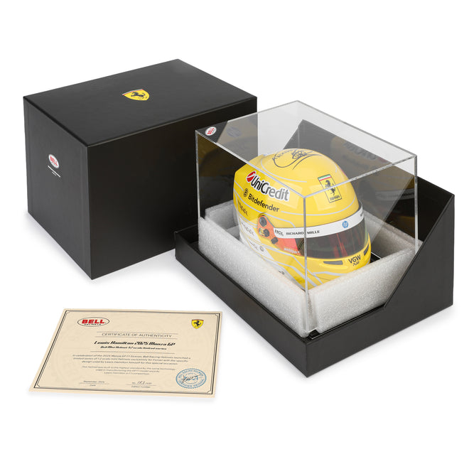 LOT 245 - Lewis Hamilton 2025 Signed Mini Helmet - Monza GP
