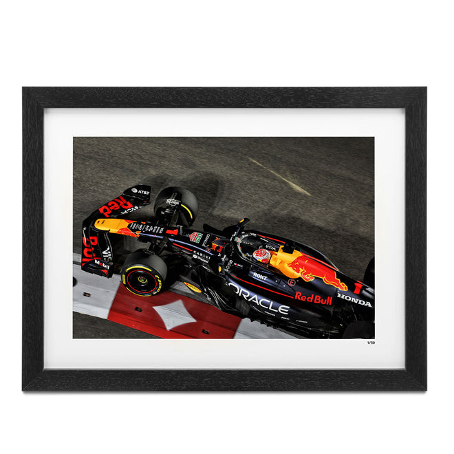 Max Verstappen 2025 Under the Lights Framed Print – Las Vegas GP