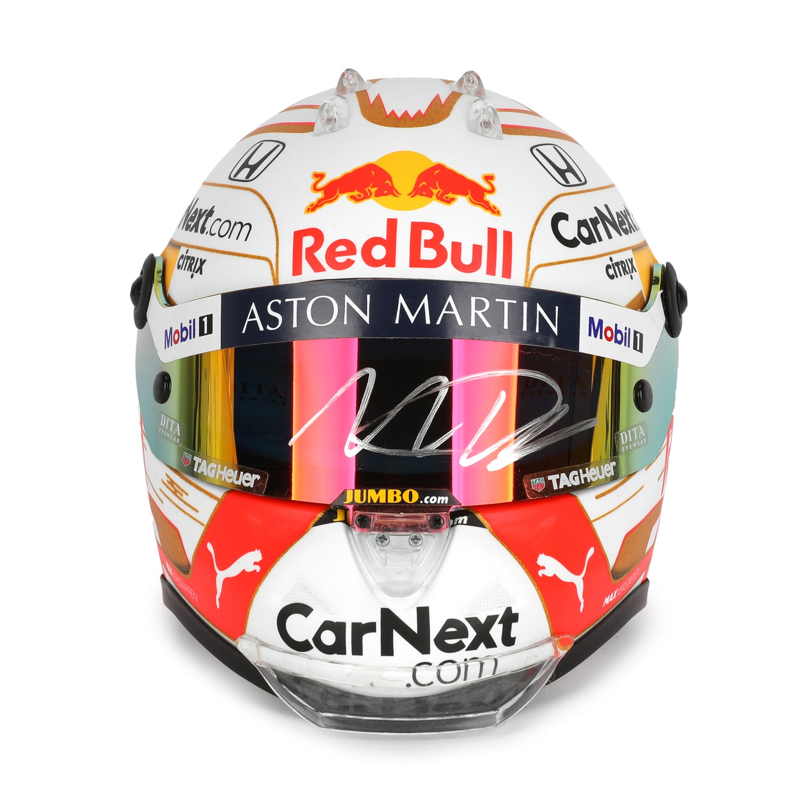LOT 735 - Max Verstappen Signed 2020 Red Bull Racing 1:2 Scale Helmet