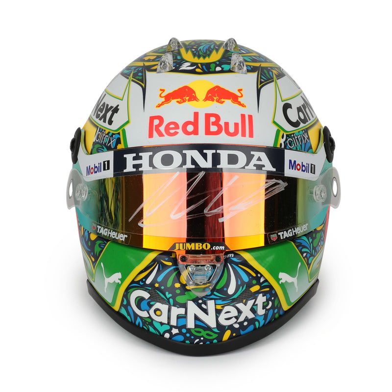 Max Verstappen Signed 2021 Red Bull Racing 1:2 Scale Helmet - Brazil GP