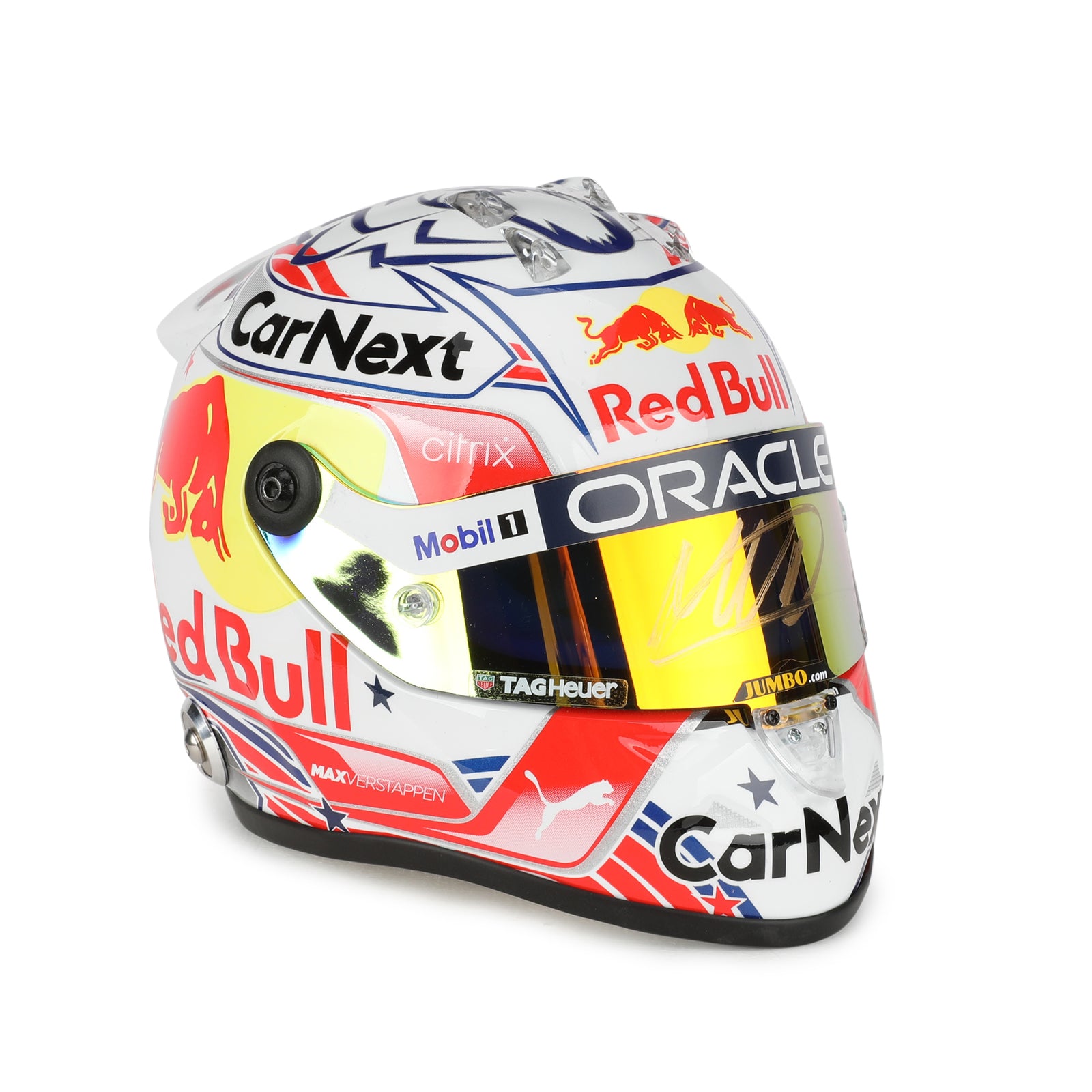LOT 603 - Max Verstappen 2022 USA GP 1:2 Signed Mini Helmet