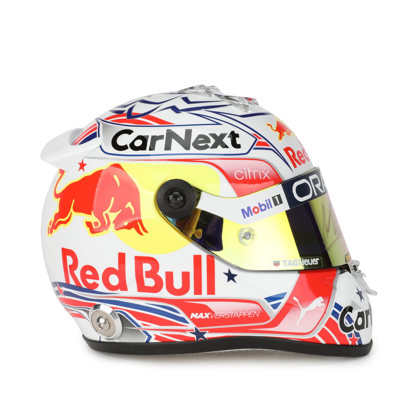 LOT 603 - Max Verstappen 2022 USA GP 1:2 Signed Mini Helmet