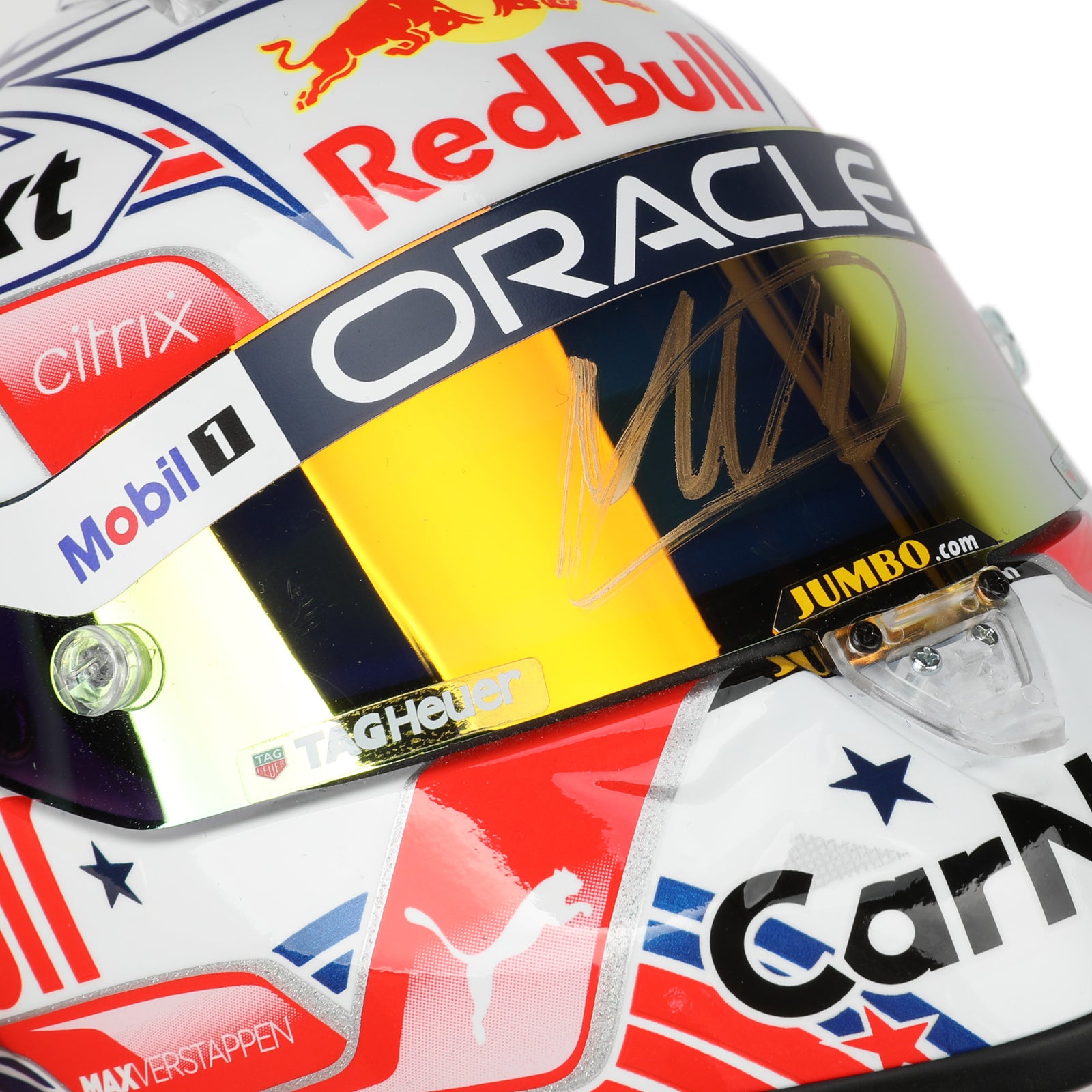 LOT 603 - Max Verstappen 2022 USA GP 1:2 Signed Mini Helmet