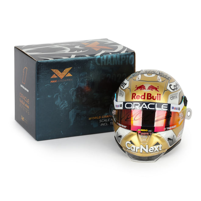 Max Verstappen 2022 World Championship Signed 1.2 Scale Mini Helmet