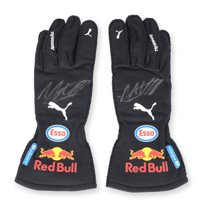 Miami Auction LOT 019 - Max Verstappen 2021 Red Bull Gloves - Signed Replica