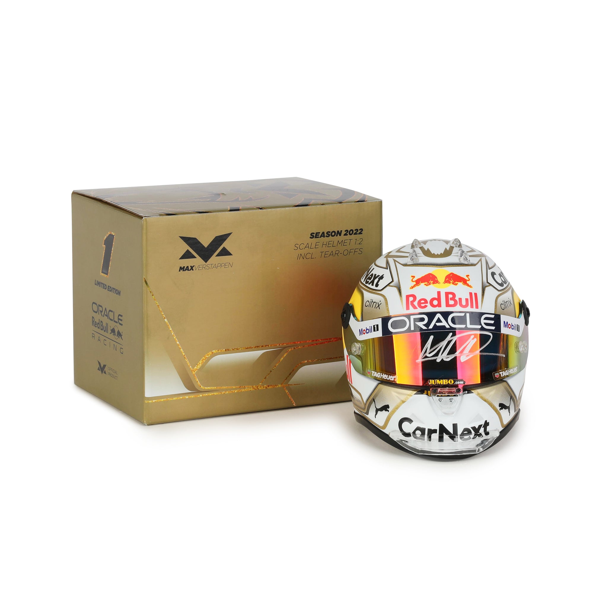 Max Verstappen Signed 2022 Red Bull 1:2 Scale Helmet