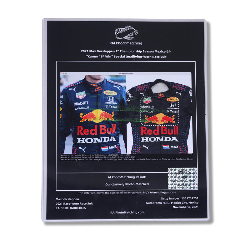 Max Verstappen 2021 Race Worn Suit - Mexican GP