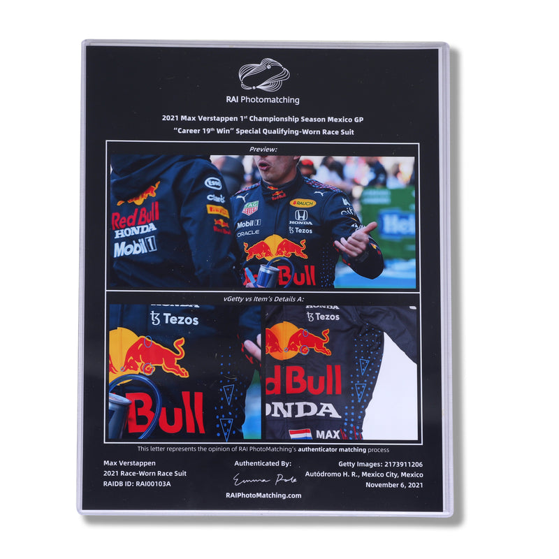 Max Verstappen 2021 Race Worn Suit - Mexican GP