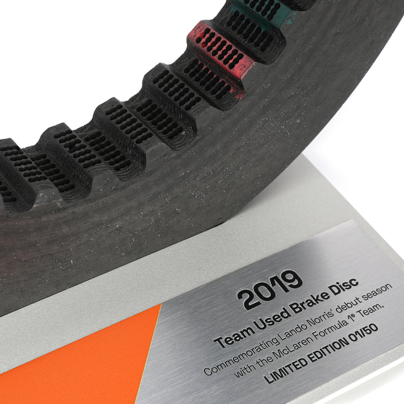 Limited Edition Lando Norris 2019 McLaren F1® Team Brake Disc on Display