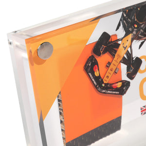 Close-up of 2024 Constructors Champions McLaren F1 Team Dual Bodywork in Acrylic Formula 1 memorabilia detail