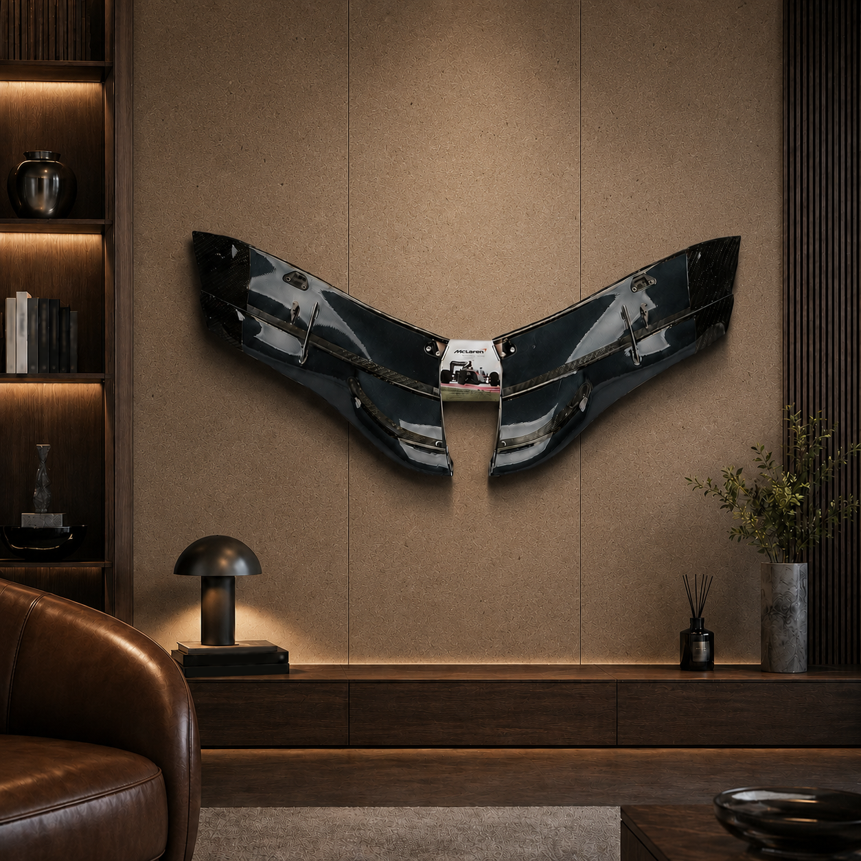 Auction LOT 076 - Mclaren 2015 Double Front Wing Flap on Display Stand