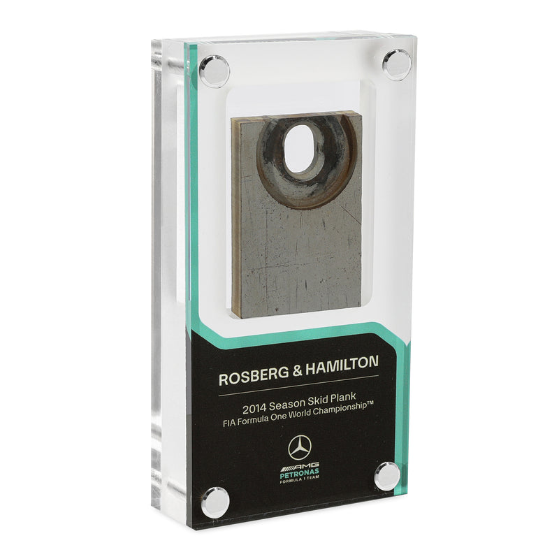Lewis Hamilton & Nico Rosberg 2014 Mercedes F1® Skid Plank Piece in Acrylic