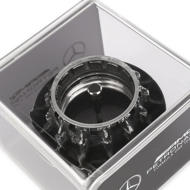 Mercedes AMG Petronas 2015 Grand Prix Used Black Wheel Nut in Display Case