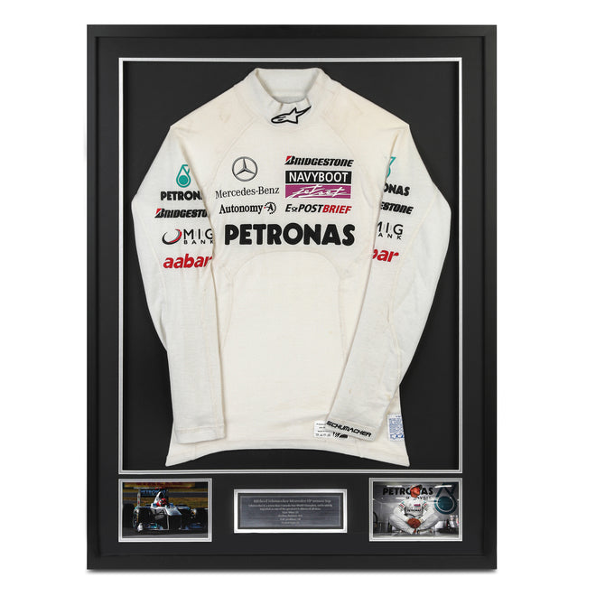 Miami Auction LOT 023 - Michael Schumacher 2010 Mercedes Nomex - Framed