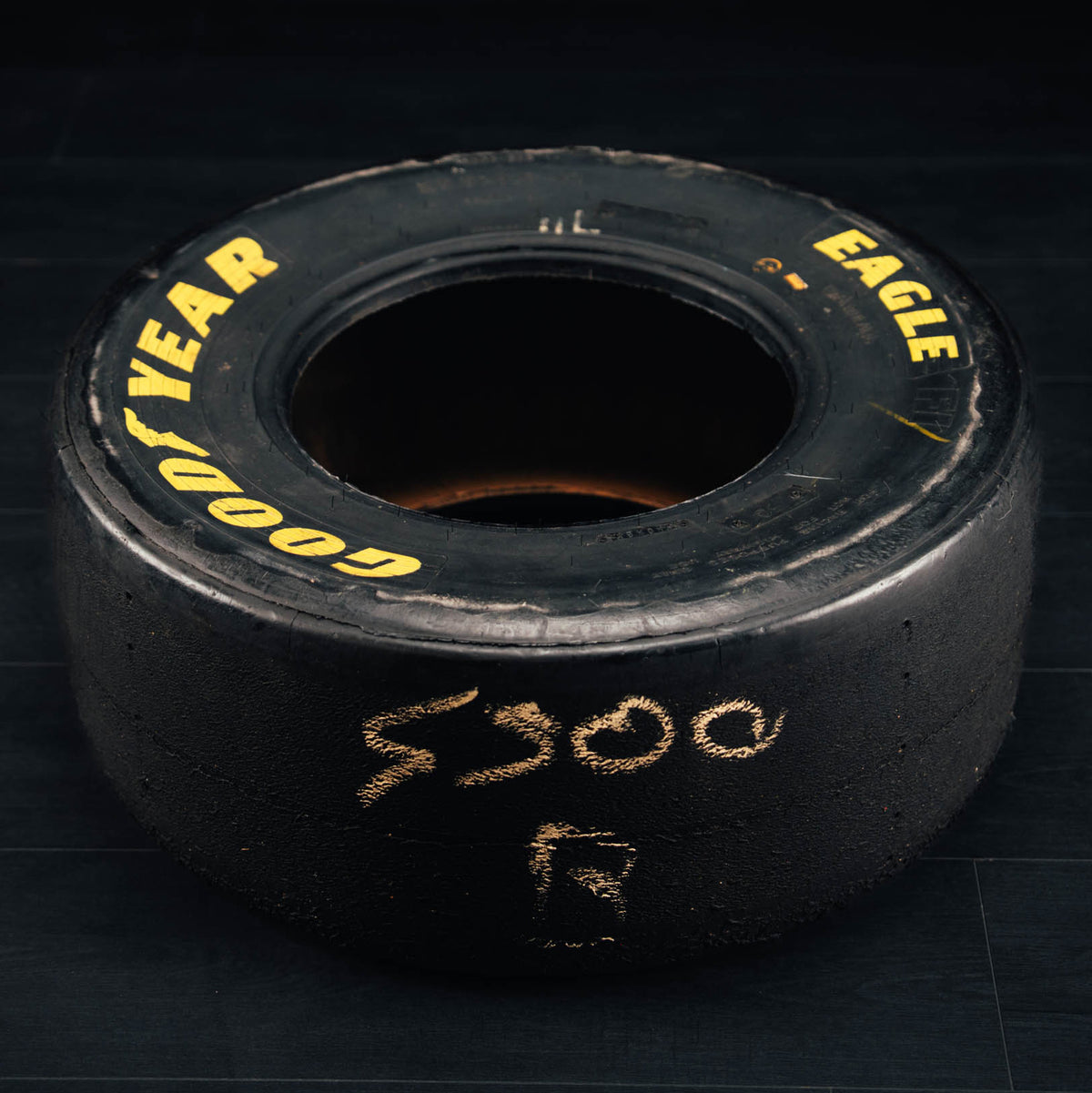 The Austin Auction LOT 044 - Michael Schumacher 1990s Goodyear Eagle F1 Slick Front Tyre - Signed