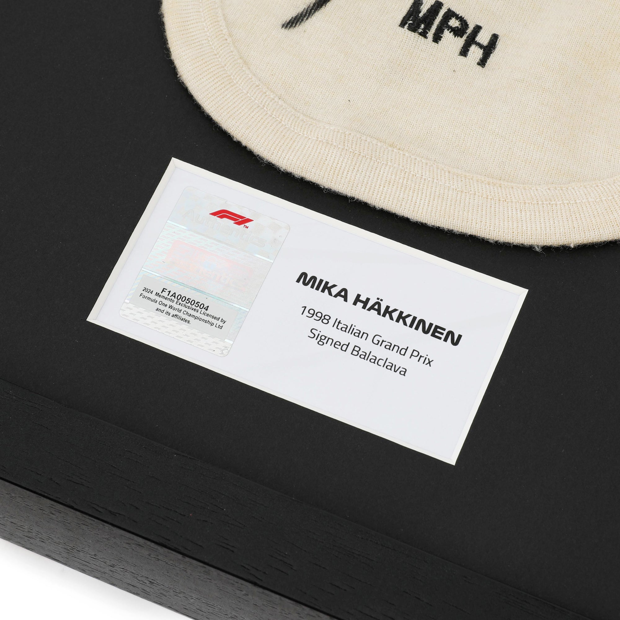 Mika Hakkinen 1998 Monza GP Signed Balaclava