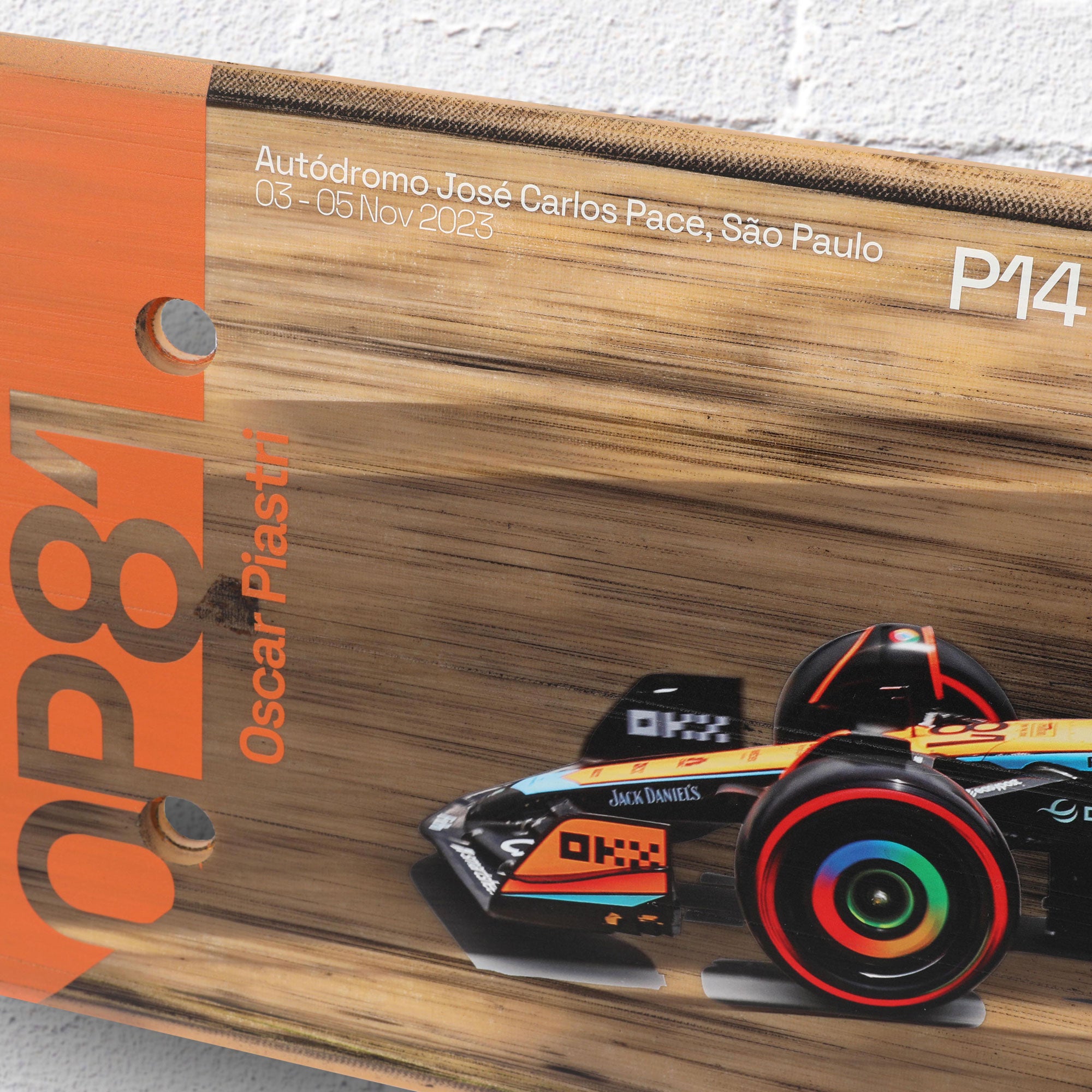 Oscar Piastri 2023 McLaren F1 Team Wall Art Skid Plank - São Paulo GP