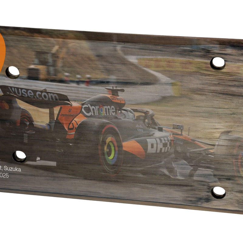 Oscar Piastri 2025 McLaren F1 Team Race Used Rear Skid Plank Wall Art - Japanese GP