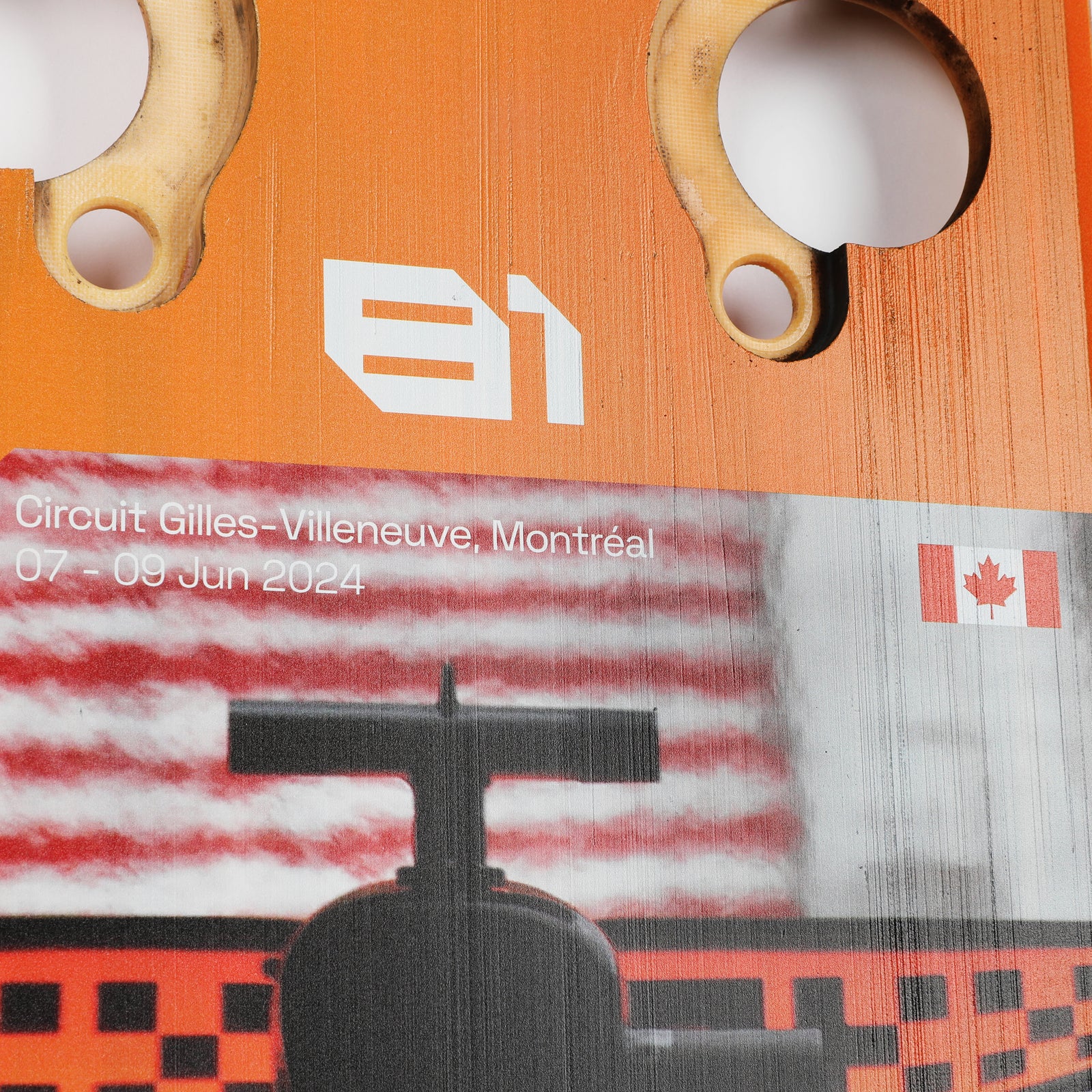 Oscar Piastri 2024 McLaren Formula One Team Grand Prix Used Skid Plank Wall Art - Front Section - Canadian GP