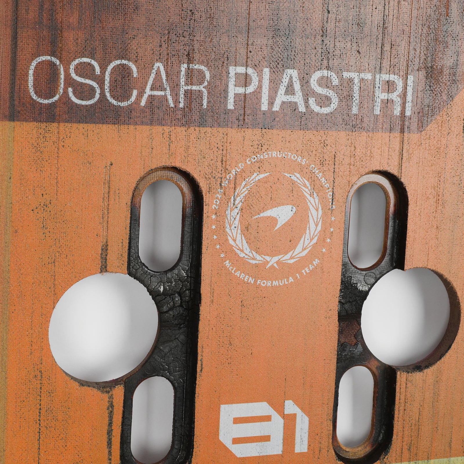 Oscar Piastri 2024 McLaren Formula One Team Grand Prix Used Front Skid Plank Wall Art - Mexican GP