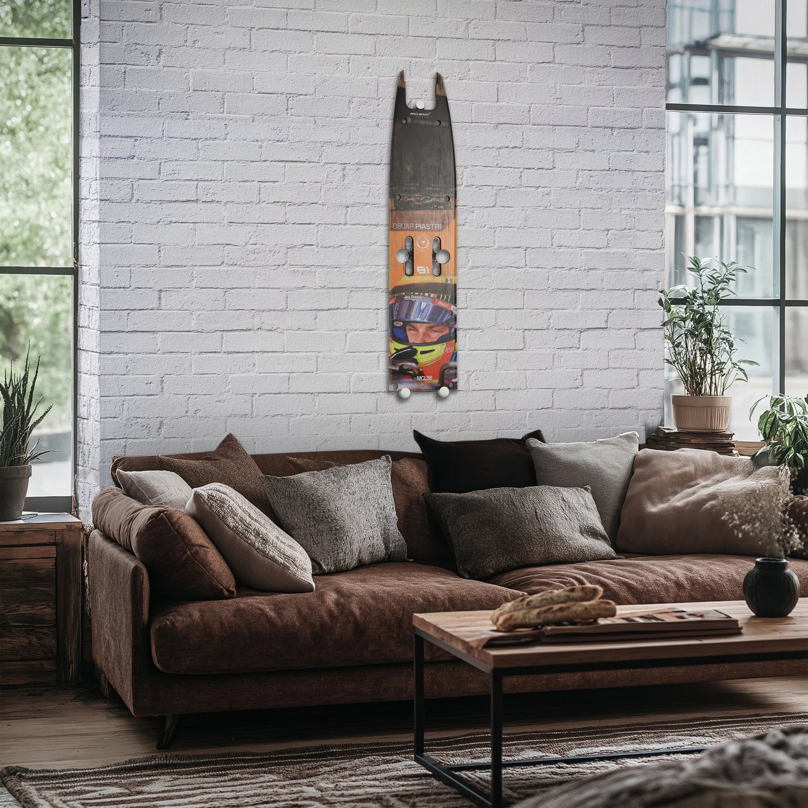 Oscar Piastri 2024 McLaren Formula One Team Grand Prix Used Front Skid Plank Wall Art - Mexican GP