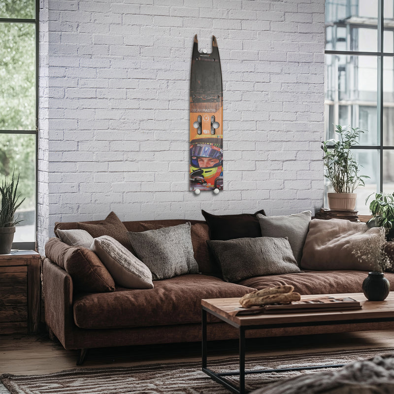 Oscar Piastri 2024 McLaren Formula One Team Grand Prix Used Front Skid Plank Wall Art - Mexican GP