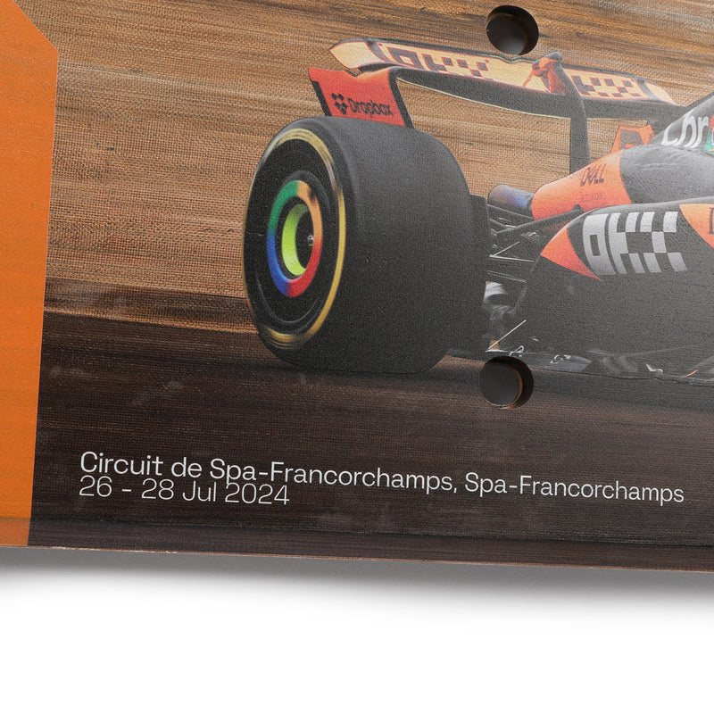 Oscar Piastri 2024 McLaren Formula One Team Race Used Rear Skid Plank Wall Art - Belgian GP