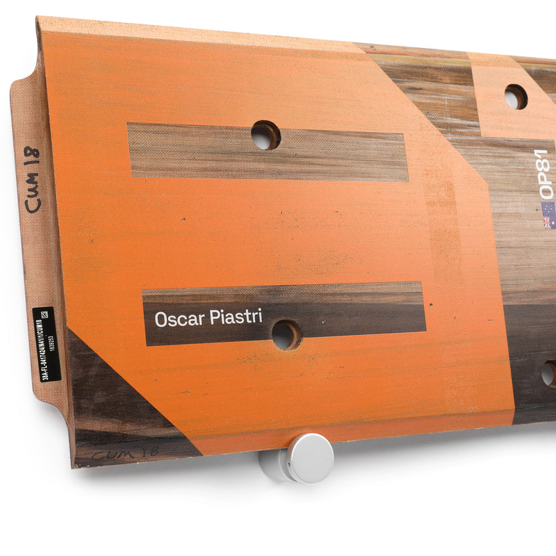 Oscar Piastri 2024 McLaren Formula One Team Race Used Rear Skid Plank Wall Art - Belgian GP