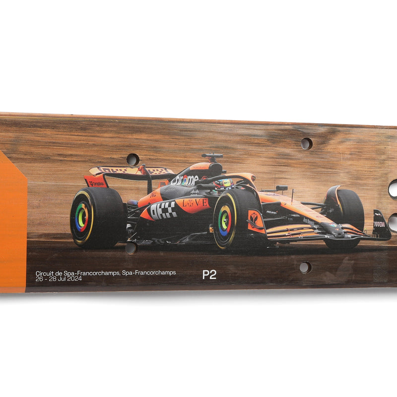 Oscar Piastri 2024 McLaren Formula One Team Race Used Rear Skid Plank Wall Art - Belgian GP