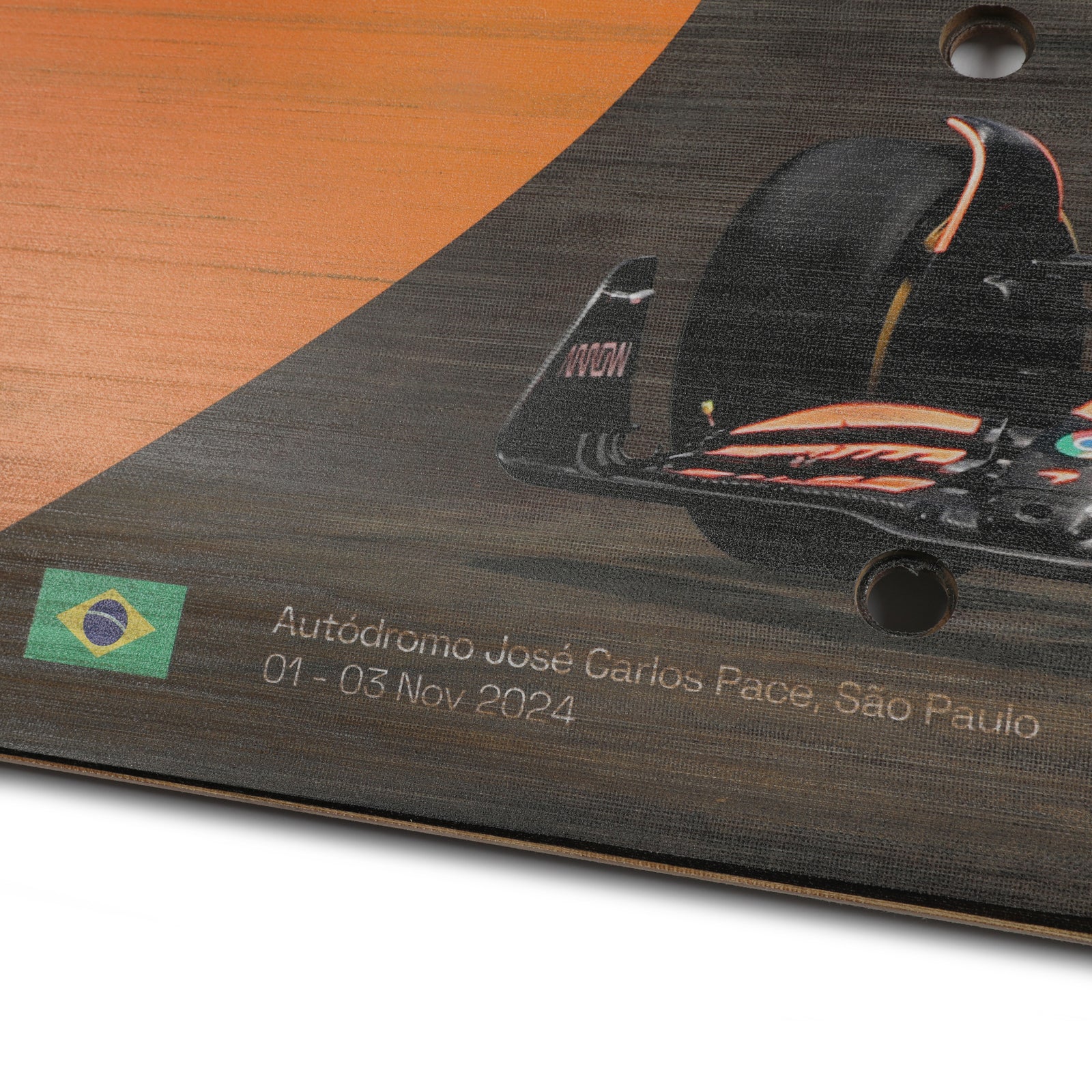 Oscar Piastri 2024 McLaren Formula One Team Grand Prix Used Rear Skid Plank Wall Art - Brazilian GP