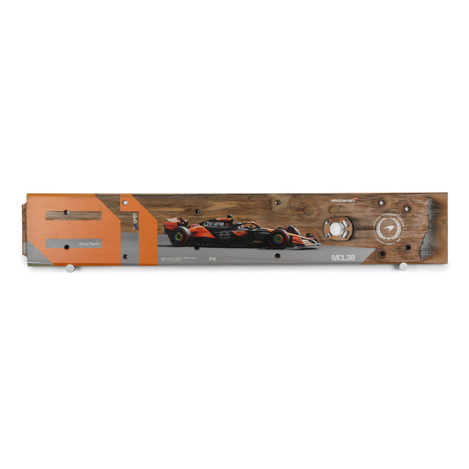 Oscar Piastri 2024 McLaren Formula One Team Race Used Skid Plank Wall Art - Rear Section - British GP