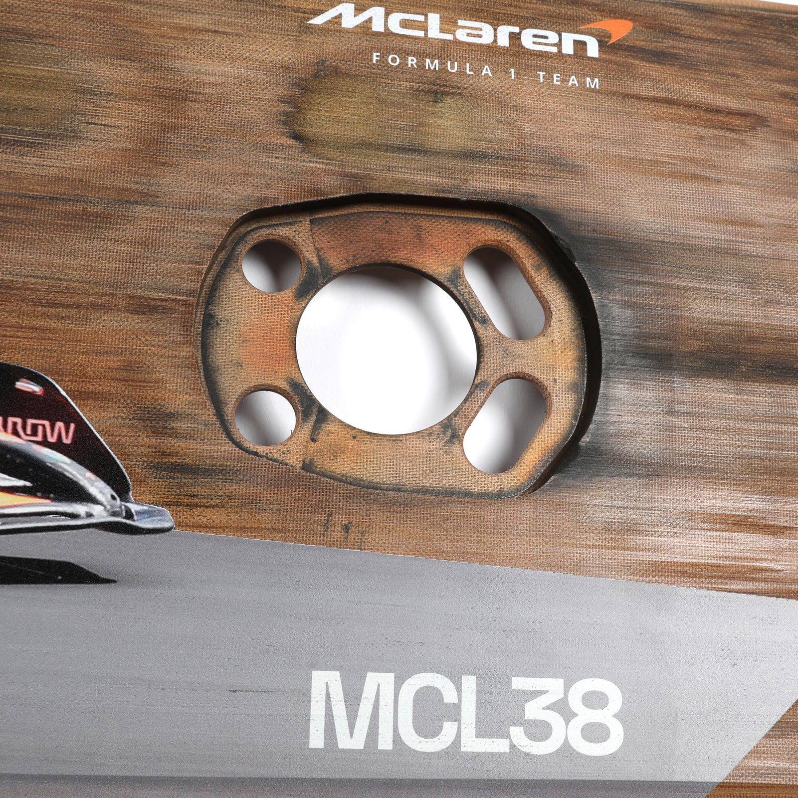 Oscar Piastri 2024 McLaren Formula One Team Race Used Skid Plank Wall Art - Rear Section - British GP