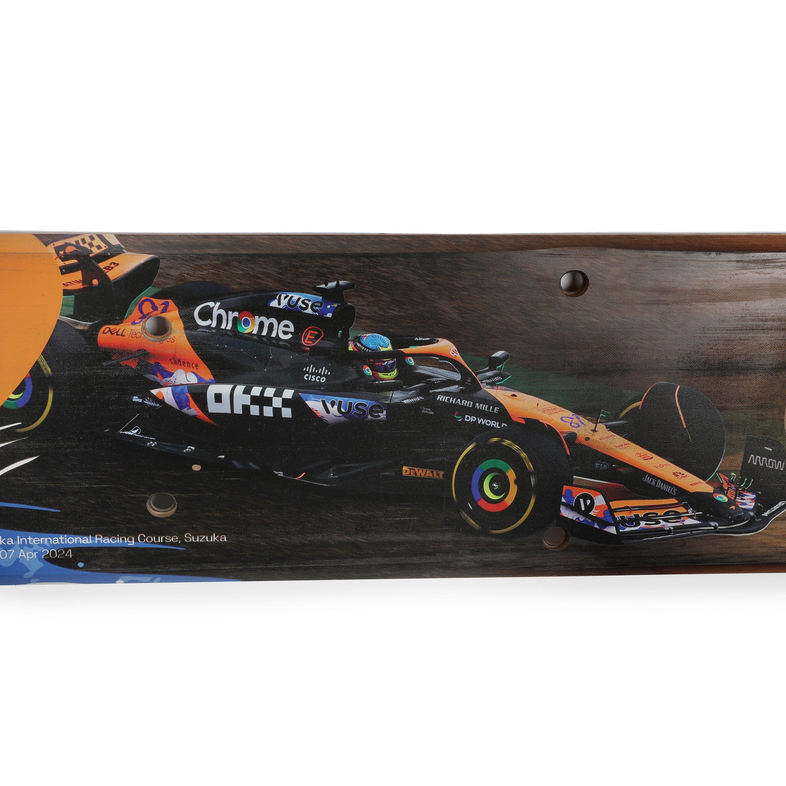 Oscar Piastri 2024 McLaren Formula One Team Grand Prix Used Rear Skid Plank Wall Art - Japanese GP