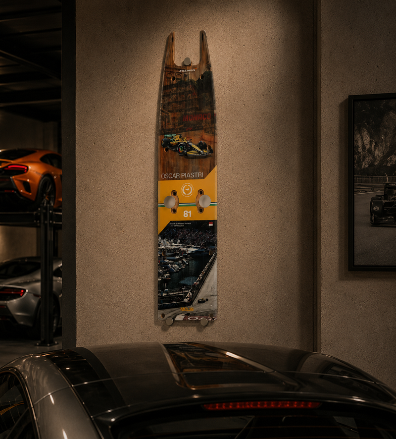 Oscar Piastri 2024 McLaren Grand Prix Used Front Skid Plank Wall Art - Monaco GP