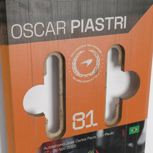 Oscar Piastri 2025 McLaren F1 Team Grand Prix Used Front Skid Plank Wall Art - Brazilian GP