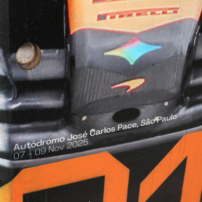 Oscar Piastri 2025 McLaren F1 Team Race Used Front Skid Plank Wall Art - Brazilian GP