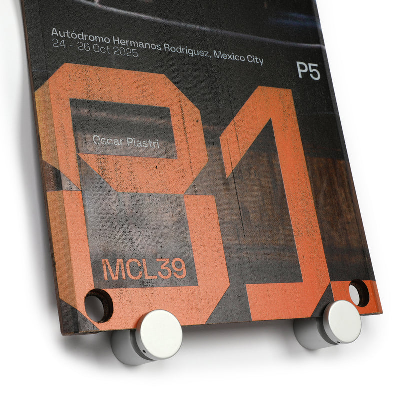 Oscar Piastri 2025 McLaren F1 Team Race Used Front Skid Plank Wall Art - Mexican GP