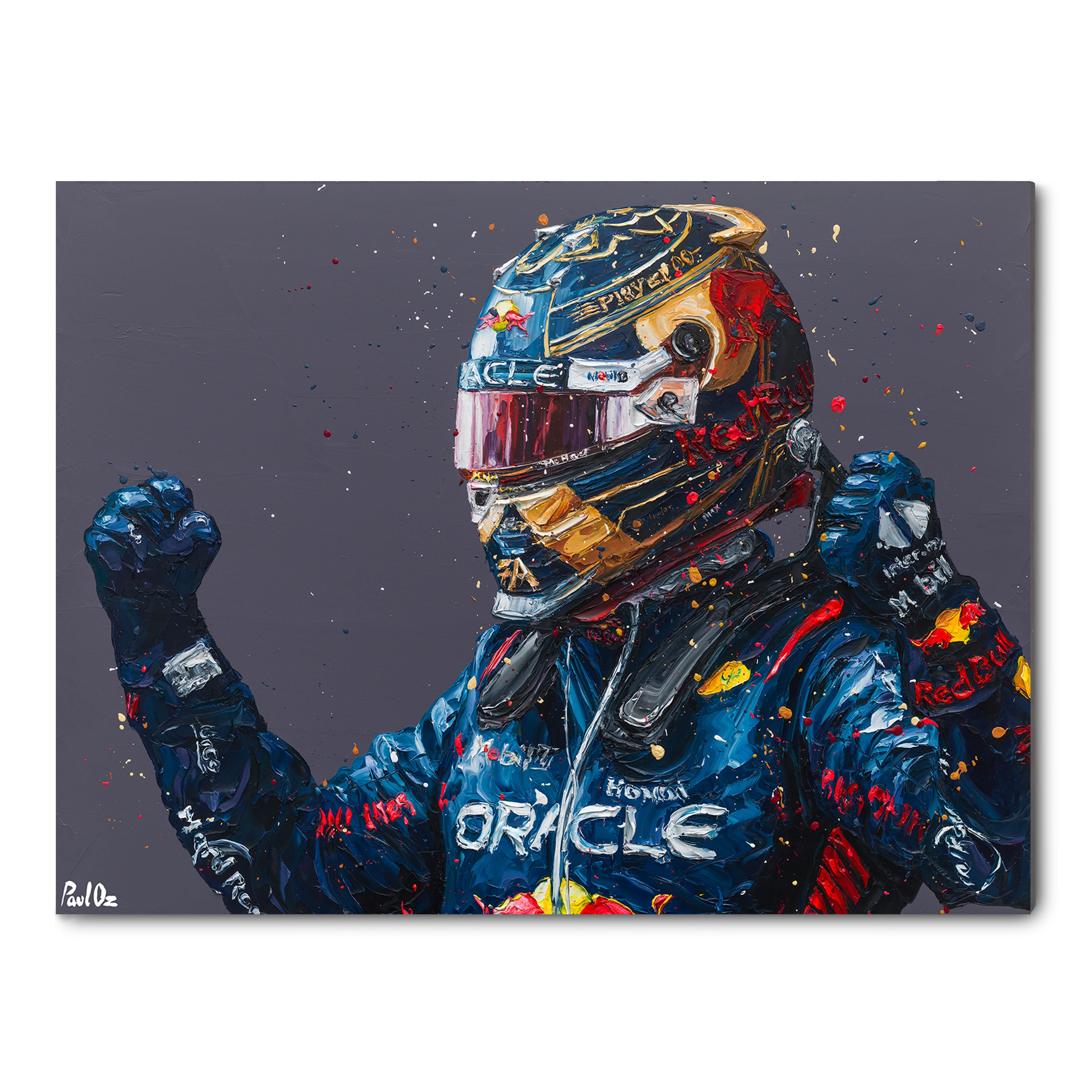 Max Verstappen 2023 ‘World Title’ Hand Embellished Canvas – Paul Oz