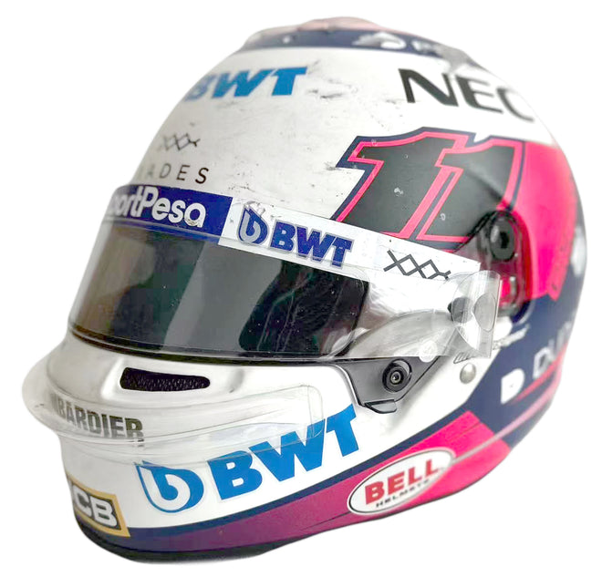 The Austin Auction LOT 054 - Sergio Perez 2019 Racing Point Helmet - Weekend Used