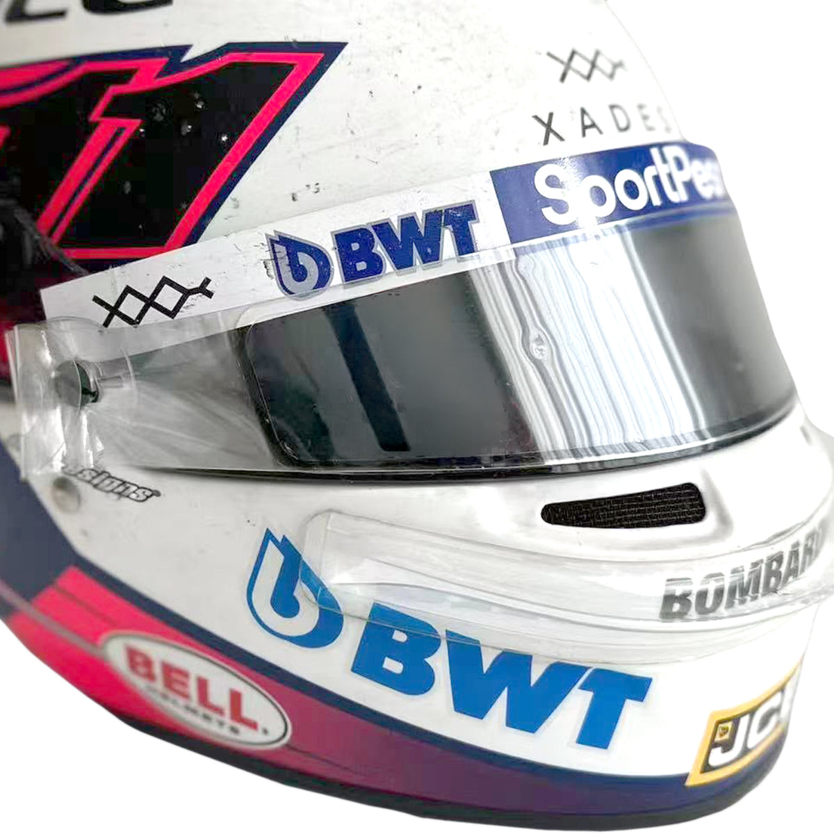 The Austin Auction LOT 054 - Sergio Perez 2019 Racing Point Helmet - Weekend Used