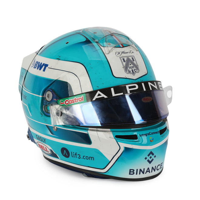 Pierre Gasly Signed 2024 BWT Alpine F1 Team Race Used Helmet - Abu Dhabi GP