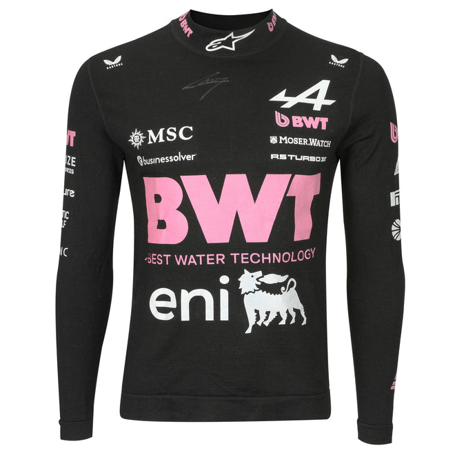 BWT Alpine F1 Team signed race-used Nomex Pierre Gasly 2026 Australian Grand Prix race suit memorabilia